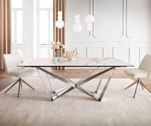 DELIFE Eetkamertafel Edge 200x100 keramiek Calacatta Luxe wit-goud-gri...