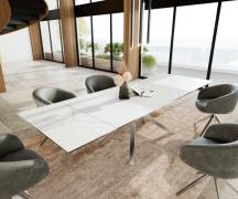 DELIFE Eetkamertafel Edge 200-300x100 keramiek Laminam®Statuarietto We...