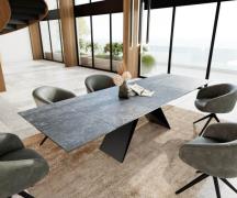 DELIFE Eetkamertafel Edge 200-300x100 keramiek Laminam®Nero Greco grij...