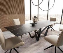 DELIFE Eetkamertafel Edge 200-300x100 keramiek Laminam®Noir Desir brui...