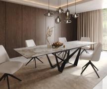 DELIFE Eetkamertafel Edge 200-300x100 keramiek Minas Melange wit-beige...