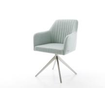 DELIFE Eetkamerstoel Greg-Flex stripes mint kruisframe breed roestvrij...