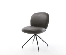 DELIFE Draaistoel Nube-Flex microvelours antraciet vintage kruisframe ...