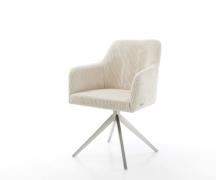 DELIFE Eetkamerstoel Greg-Flex koord beige kruisframe breed roestvrij ...