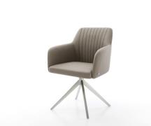 DELIFE Eetkamerstoel Greg-Flex echt leer mud kruisframe breed roestvri...