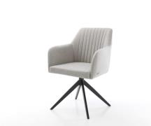 DELIFE Eetkamerstoel Greg-Flex stripes lichtgrijs kruisframe breed zwa...