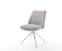 DELIFE Draaistoel Elso-Flex koord zilver grijs kruisframe conisch roes...