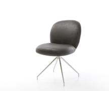 DELIFE Draaistoel Nube-Flex microvelours antraciet vintage kruisframe ...