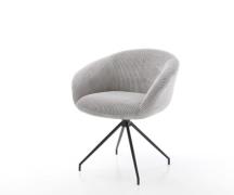 DELIFE Draaistoel Vinka-Flex met armleuning koord zilver grijs kruisfr...