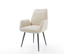 DELIFE Eetkamerstoel Zoa-Flex koord beige 4-poot conisch zwart pocketv...