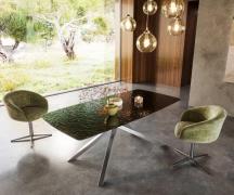 DELIFE Eetkamertafel Edge Boot 200x100 Glas smelten rokerig zwart 3D-R...