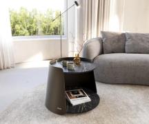 DELIFE Salontafel Daban 59x59 cm keramiek Laminam®Noir Desir bruin met...