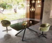 DELIFE Eetkamertafel Edge Boot 200x100 Glas smelten rokerig zwart 3D-R...