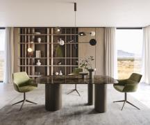 DELIFE Eetkamertafel Edge Boot 200x100 Laminam® Emperador Extra Lucida...