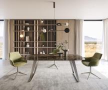 DELIFE Eetkamertafel Edge Boot 200x100 Laminam® Emperador Extra Lucida...