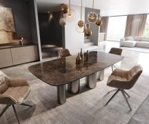 DELIFE Eetkamertafel Edge Boot 240x120 Laminam® Emperador Extra Lucida...