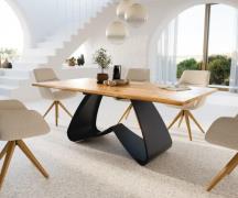 DELIFE Eetkamertafel Edge 200x100x2,5 eiken natuurW-frame metaal zwart...