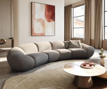 DELIFE Big-sofa Lunna 360x175 cm Bouclé zilvergrijs 2 kussens