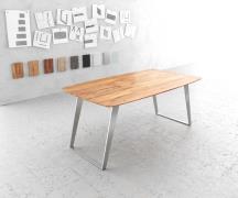 DELIFE Eettafel Edge Boot 180x90 acacia natuur edelstaal schuin Zwitse...