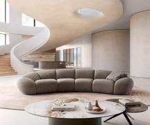 DELIFE Big-sofa Lunna 360x175 cm platbinding bruin 2 kussens