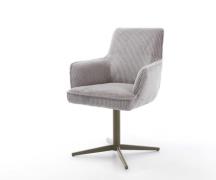 DELIFE Draaistoel Heira-Flex met armleuning koord zilver grijs kruispo...