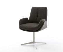 DELIFE Draaistoel Clea-Flex materiaalmix zwart kruispoot roestvrij sta...