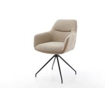 DELIFE Draaistoel Pejo-Flex materiaalmix mud kruisframe conisch zwart ...