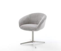 DELIFE Draaistoel Vinka-Flex met armleuning koord zilver grijs kruispo...