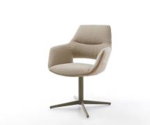 DELIFE Draaistoel Yago-Flex met armleuning materiaalmix mud kruispoot ...