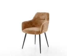 DELIFE Eetkamerstoel Pejo-Flex chenille Roest 4-poot conisch zwart poc...