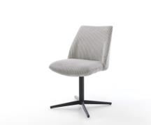 DELIFE Draaistoel Elso-Flex koord zilver grijs kruispoot zwart 360° dr...