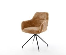 DELIFE Draaistoel Pejo-Flex chenille Roest kruisframe conisch zwart 18...