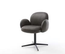 DELIFE Draaistoel Nube-Flex met armleuning microvelours antraciet vint...