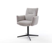 DELIFE Draaistoel Jova-Flex met armleuning koord zilver grijs kruispoo...