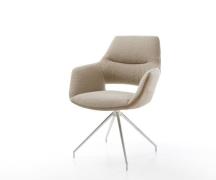 DELIFE Draaistoel Yago-Flex met armleuning materiaalmix mud kruisframe...