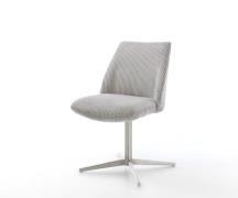 DELIFE Draaistoel Elso-Flex koord zilver grijs kruispoot roestvrij sta...