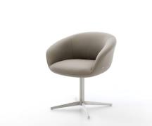 DELIFE Draaistoel Vinka-Flex met armleuning echt leer mud kruispoot ro...