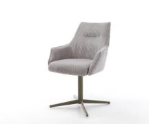 DELIFE Draaistoel Alja-Flex met armleuning koord zilver grijs kruispoo...