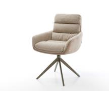 DELIFE Draaistoel Abelia-Flex met armleuning materiaalmix mud kruisfra...