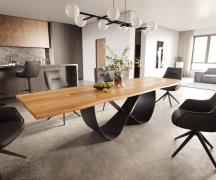 DELIFE Eettafel Edge 300x100x4 eiken natuur Infinity metaal zwart Live...