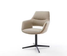 DELIFE Draaistoel Yago-Flex met armleuning materiaalmix mud kruispoot ...