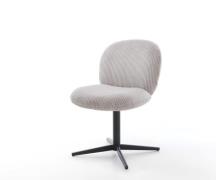 DELIFE Draaistoel Nube-Flex koord zilver grijs kruispoot zwart 360° dr...