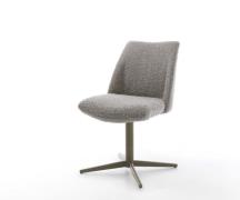 DELIFE Draaistoel Elso-Flex bouclé zilver grijs kruispoot afwerking me...