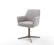 DELIFE Draaistoel Xana-Flex met armleuning koord zilver grijs kruispoo...