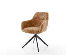 DELIFE Draaistoel Pejo-Flex chenille Roest kruisframe breed zwart 360°...