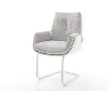 DELIFE Sledemodel Clea-Flex materiaalmix echt leer wit-zilver grijs sl...