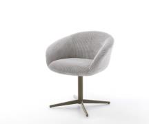 DELIFE Draaistoel Vinka-Flex met armleuning koord zilver grijs kruispo...