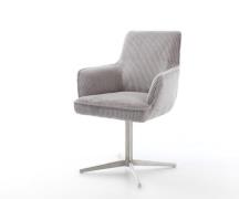 DELIFE Draaistoel Heira-Flex met armleuning koord zilver grijs kruispo...