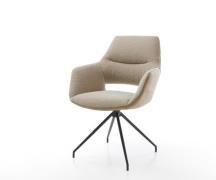 DELIFE Draaistoel Yago-Flex met armleuning materiaalmix mud kruisframe...