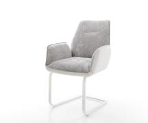 DELIFE Sledemodel Zoa-Flex materiaalmix echt leer wit-zilver grijs sle...